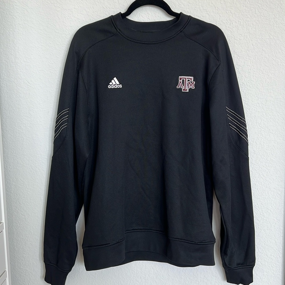 Adidas Texas A&M Black Climawarm Crewneck Sweatshirt